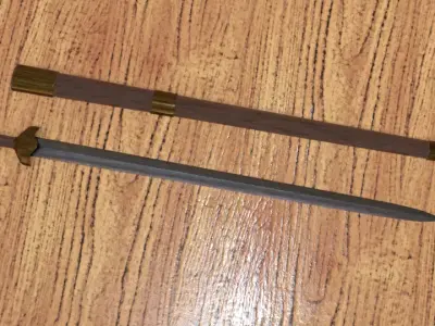 Simple Sword Free low-poly 3D model get