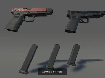 Zombie Firearms Weapons Bundle 3D Model Pack