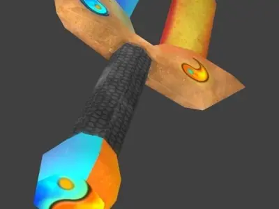 fantastic sword  fire and ice Free low-poly 3D model