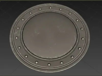Wooden shield Low-poly 3D model get