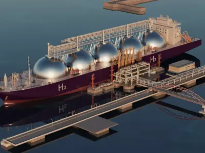 Large Liquid Hydrogen Carrier Ship Low-poly 3D model