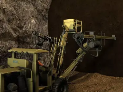 Tunnel drilling process 3D model