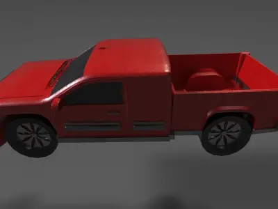 Red Pickup Truck Free low-poly 3D model