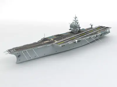 Military Aircraft Carrier Ship CVN 65 WWII Low-poly 3D model