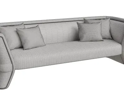 White Fabric Preito Sofa 3D model