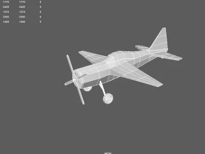 Airplane cartoon - 02 Low-poly 3D model