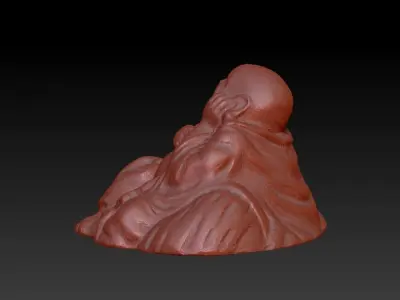 Laughing BUDDHA antique finish 3D print model