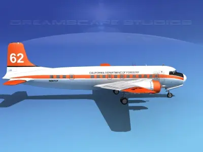 Douglas DC-6 California Dept Forrestry 3D model