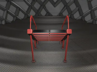 Sci-Fi Stairs -  20 - Red Version  Low-poly 3D model