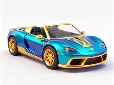 The Nile Nomad Pharaoh Sports Car 3D Model Low-poly 3D model