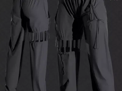 Trousers  pants  MaleFemale Clo Marvelous designer project  OBJ 3D model