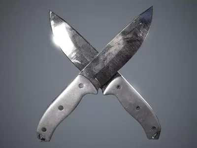 knife pair of knives Low-poly 3D model