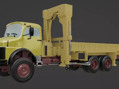 Mercedes Benz 2213 crane truck 3D print model