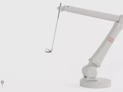 Industrial Robotic Arm with Golf Attachment 3D model