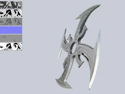 Shuriken Low-poly 3D model 4