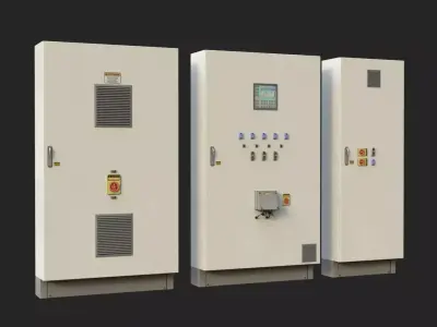 Electric Boxes Low-poly 3D model purchase