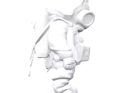 Dystopian NPC Survivor 3D Model - Gas Mask Fighter 3D model