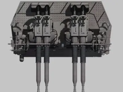 mount mk quad cannon 3D model