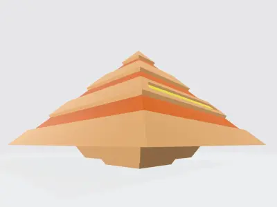 Sci-fi free flying low poly pyramid Free low-poly 3D model