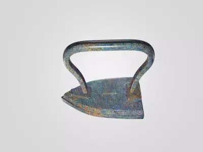 Old Metal Pressing Iron Prop 3D Model Free low-poly 3D model