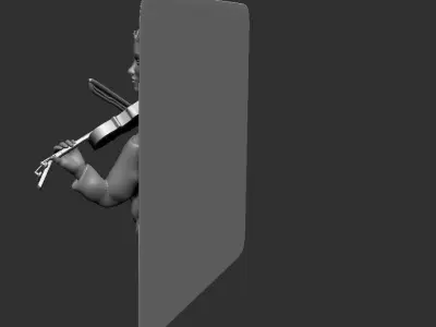 GIRL PLAYING THE VIOLIN-WAll art statue 3D print model