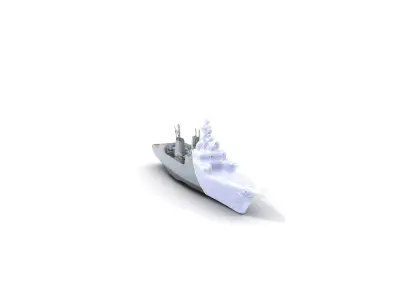 Stealth Gray Battleship model pack Low-poly 3D model