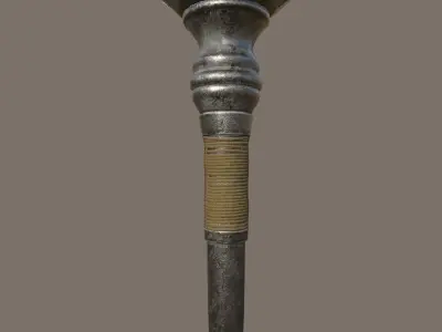 Medieval Torch Low-poly 3D model
