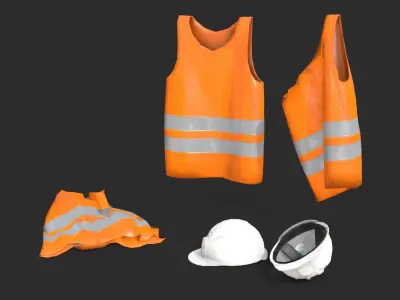 Safety Equipments Set 02 Low-poly 3D model
