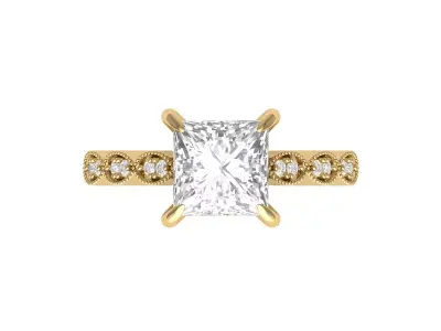 Princess Art Deco Ring 3D print model 7