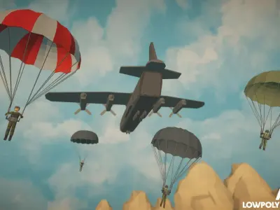 Low Poly Military Pack Low-poly 3D model