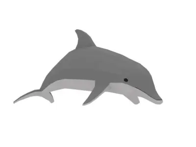 Low Poly Cartoon Dolphin Low-poly 3D model purchase