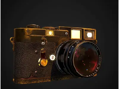 Old DSLR Camera  Low-poly 3D model