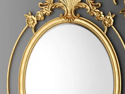 Baroque oval frame 3D 3D model