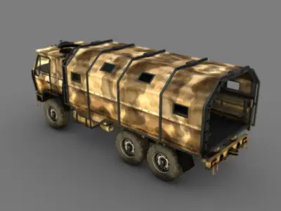 Armored vehicle transporter armored truck 3D model