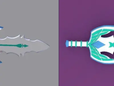 Angelic Wing Sword 3D Model Low-poly 3D model