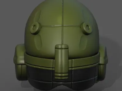 Helmet scifi military futuristic technology  Low-poly 3D model