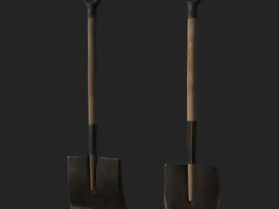 common  2 shovels with   textures  for unity unreal pbr  3D model