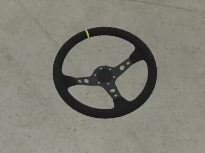 Deep dish steering wheel - Drift racing car Low-poly 3D model Low-poly 3D model