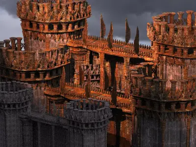 Fantasy King Henry Fortress walls  3D model