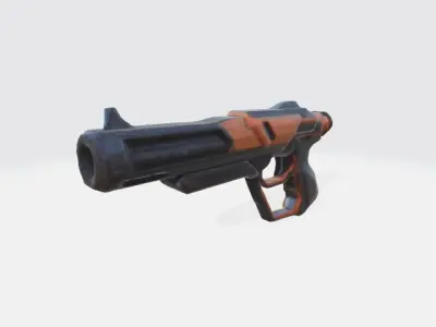 lowpoly scifi gun Low-poly 3D model