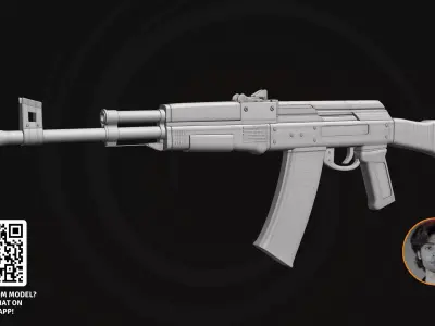 AK-103 Assault Rifle - 3D Model Modern Tactical Firearm 3D model