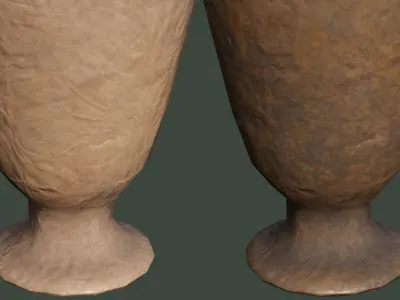Old Clay Vase ceramic flower container Low-poly 3D model