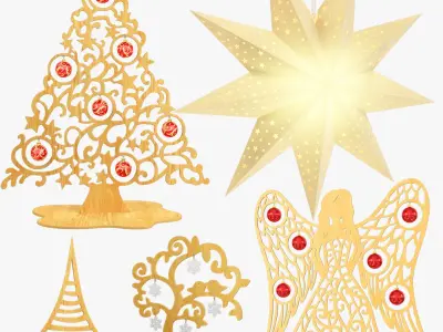 Christmas Decorations Collection V2 3D model