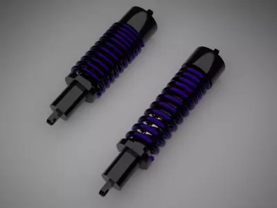 shock absorber rigged Low-poly 3D model