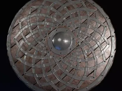   Medieval Round Shield Low-poly 3D model