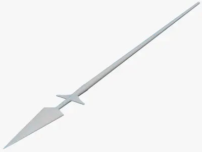 Medieval Spear Low-poly 3D model 3