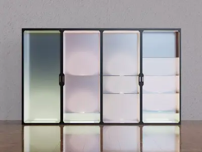 4 Diffrent Store Refrigerators Low-poly 3D model