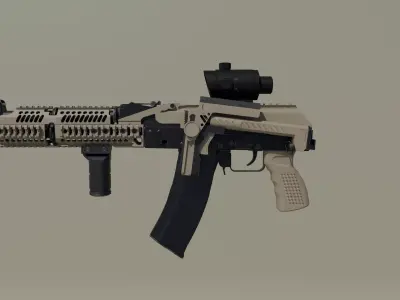 Alpha AK-105 Modular Assault Rifle Low-poly 3D model