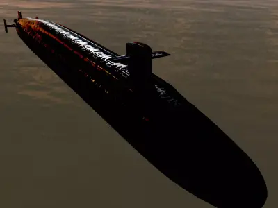 Ohio Class Nuclear Submarine Model 3D model