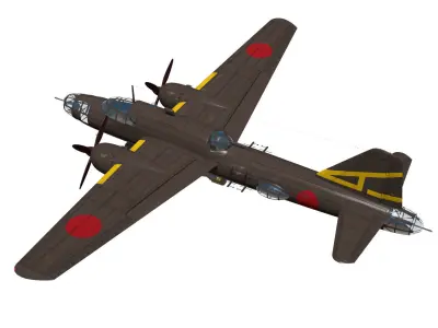 Ki67 Type4 heavy bomber Hiryu 3D model